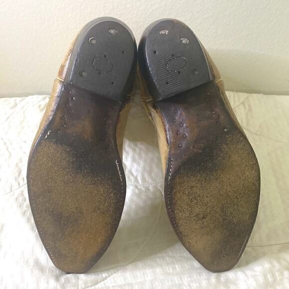 Vintage Nocona Cowboy Boots cream Leather Size 9 1/2 EE. See Video main image 10